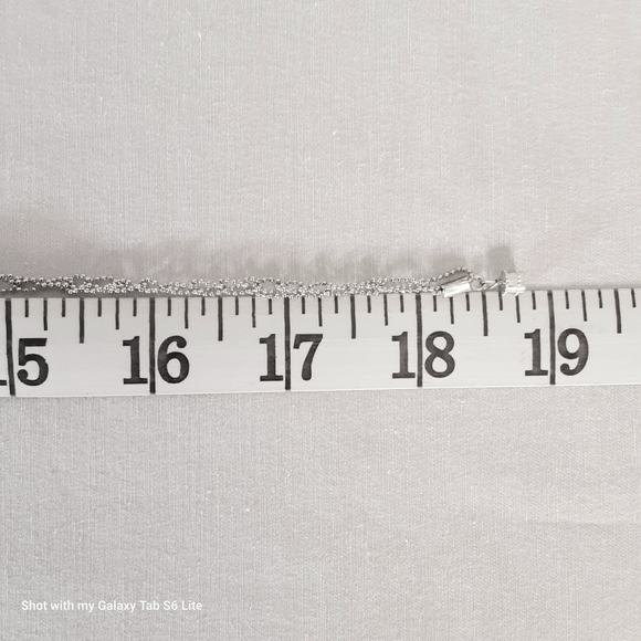 Silver Tone Double Sided Pendant Necklace Black Clear Stone Crocheted Ball Chain - Picture 8 of 11